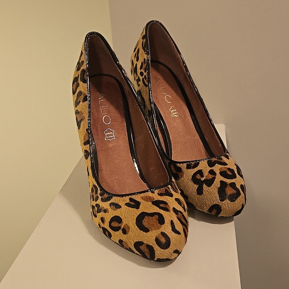 Genuine Leather Leopard Print Shoes